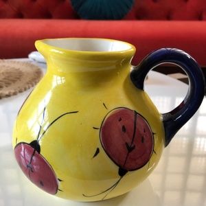 LADY BUG PITCHER YELLOW RED AND BLUE